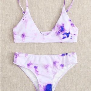 Purple tie dye bikini swimsuit